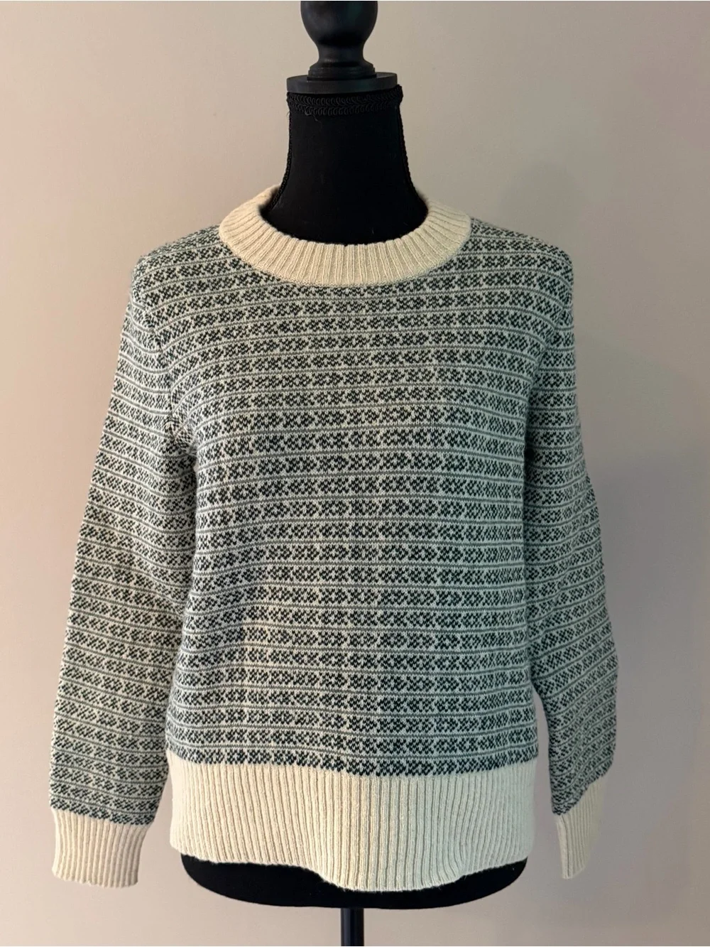 Patagonia Recycled Wool Crewneck Sweater XS Sapling Natural